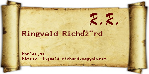 Ringvald Richárd névjegykártya