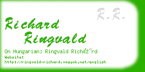 richard ringvald business card